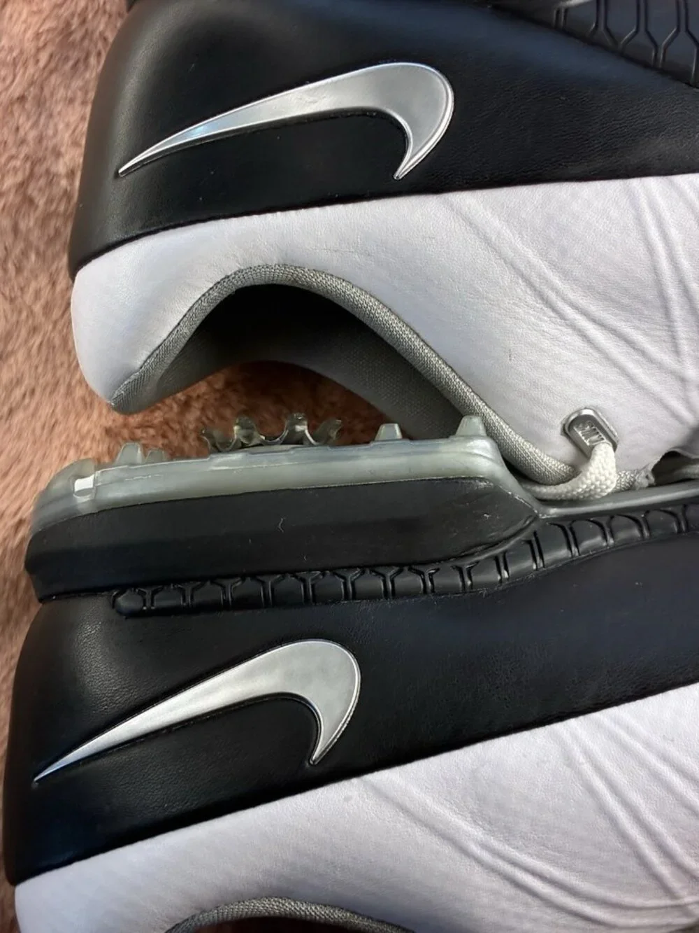 Nike Lunar Control 4 Golf Shoes Mens 10.5 White Black Cleated 819009-101 New